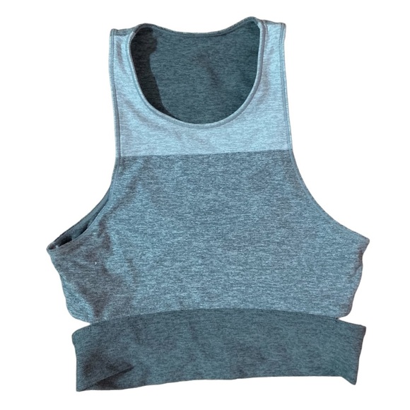 Outdoor Voices Medium Slashback Crop Top Tri-Tone Colorblock Sports Bra | Sz S - Picture 1 of 3